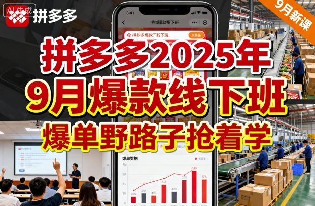 拼多多2025年9月爆款线下班，爆单野路子抢着学-极客网创