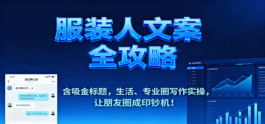 服装人文案全攻略，含吸金标题，生活、专业圈写作实操，让朋友圈成印钞机！-极客网创