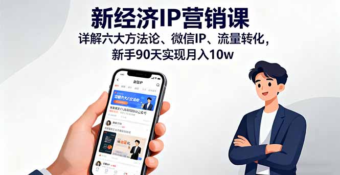 新经济IP营销课:详解六大方法论、微信IP、流量转化,新手90天实现月入10w-极客网创