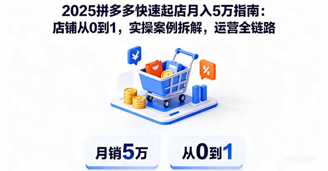 2025拼多多快速起店月入5万指南:店铺从0到1,实操案例拆解,运营全链路-极客网创