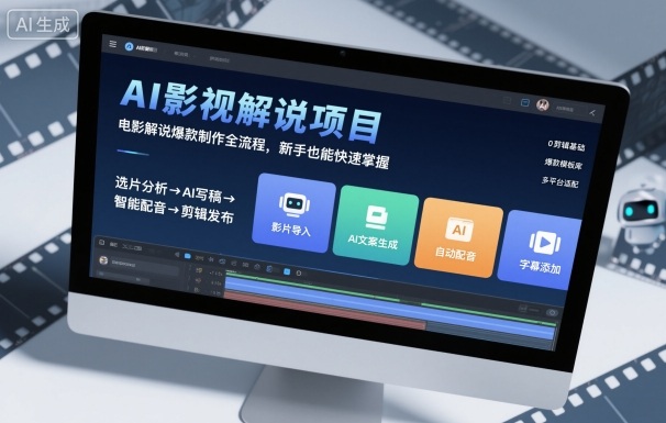 AI影视解说项目,电影解说爆款制作全流程,新手也能快速掌握-极客网创