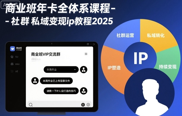 商业班年卡全体系课程-社群私域变现ip教程2025-极客网创
