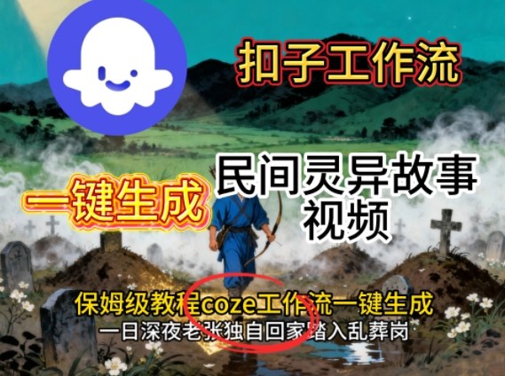 Coze扣子工作流一键生成民间灵异故事视频,保姆级教程搭建教学-极客网创