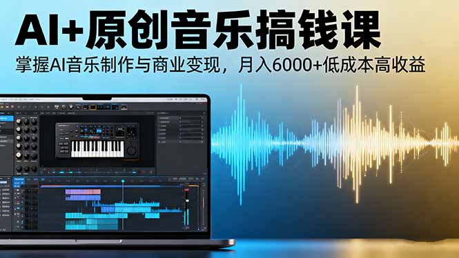 AI+原创音乐搞钱课:掌握AI音乐制作与商业变现,月入6000+低成本高收益-极客网创