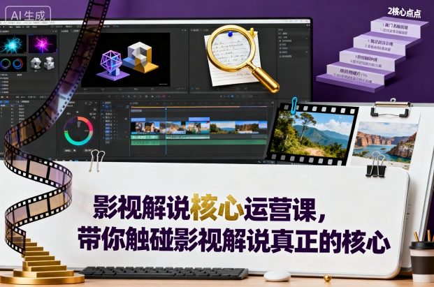 影视解说核心运营课,带你触碰影视解说真正的核心-极客网创