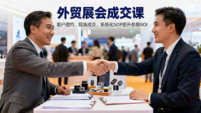 外贸展会成交课,含目标制定、客户邀约、现场成交,系统化SOP提升参展ROI-极客网创