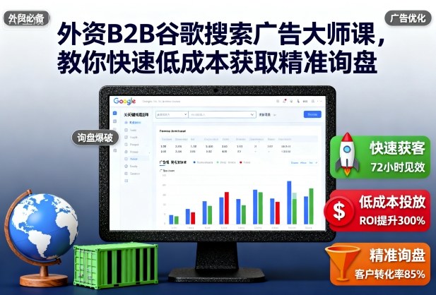 外资B2B谷歌搜索广告大师课,教你快速低成本获取精准询盘-极客网创