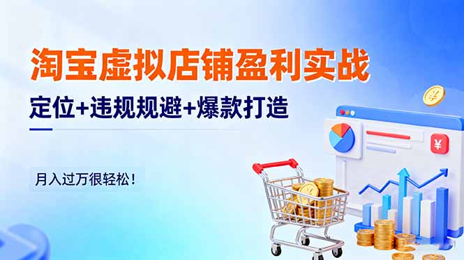 淘宝虚拟店铺盈利实战:定位+违规规避+爆款打造,月入过万很轻松!-极客网创