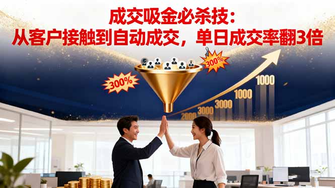 吸金成交营销必杀技：从客户接触到自动成交，单日成交率翻3倍-极客网创
