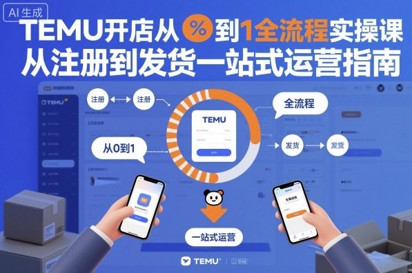 TEMU开店从0到1全流程实操课,从注册到发货一站式运营指南-极客网创