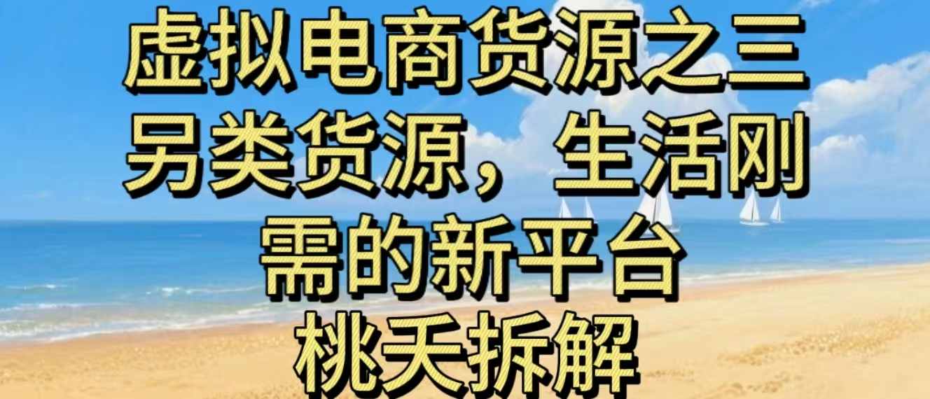 虚拟电商之三另类的货源,生活刚需的新平台-极客网创