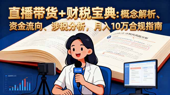 直播带货+财税宝典:概念解析、资金流向、涉税分析,月入10万合规指南-极客网创