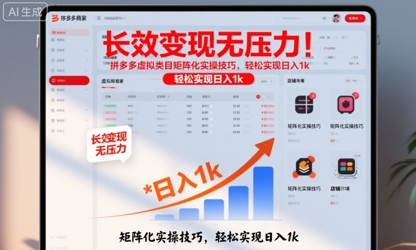长效变现无压力！拼多多虚拟类目矩阵化实操技巧，轻松实现日入1k【揭秘】-极客网创