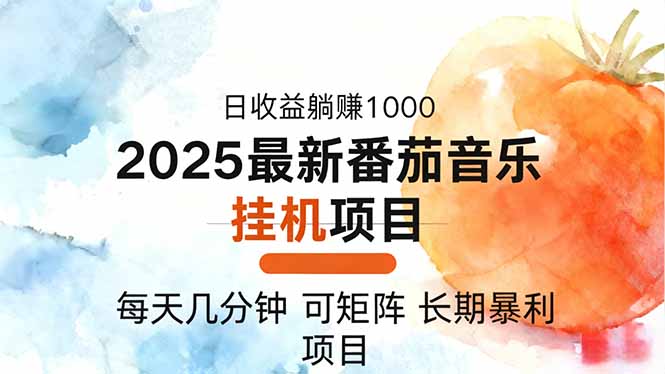 2025年最新番茄音乐人挂机项目，每天几分钟，月入1000＋，可矩阵，一台…-极客网创