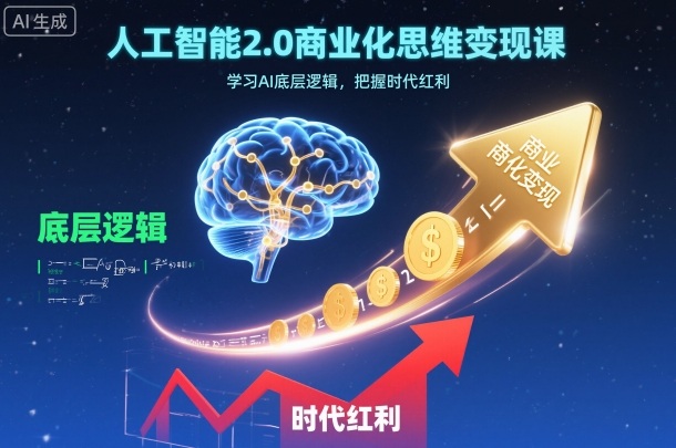人工智能2.0商业化思维变现课，学习AI底层逻辑，把握时代红利-极客网创