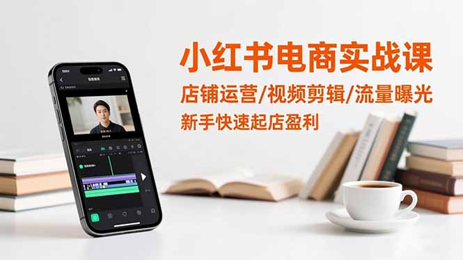 小红书电商实战课:店铺运营/视频剪辑/流量曝光,新手快速起店盈利-极客网创