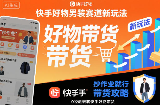 快手好物男装赛道新玩法，抄作业就行，0经验玩转快手好物带货-极客网创