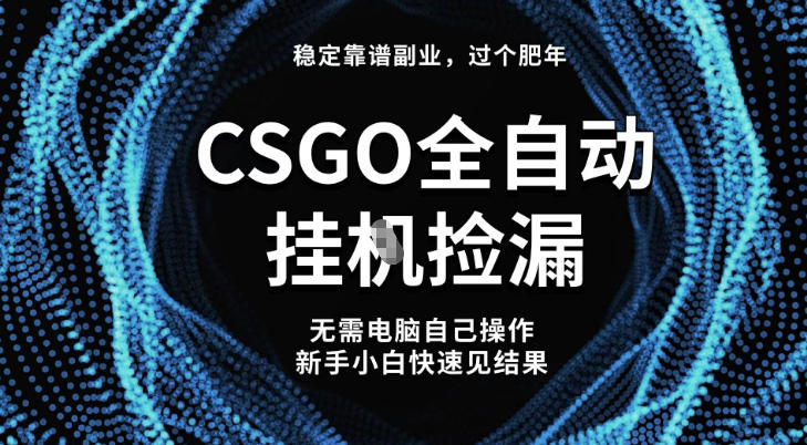 【稳定副业】全球最热门游戏CSGO全自动捡漏,最新玩法,新手小白日入5张+【揭秘】-极客网创