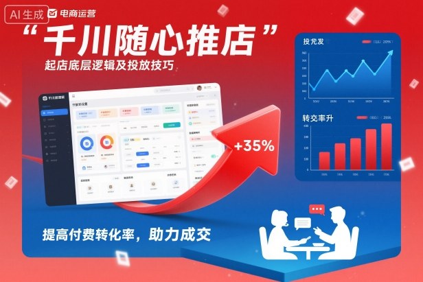 千川随心推起店底层逻辑及投放技巧,提高付费转化率,助力成交-极客网创