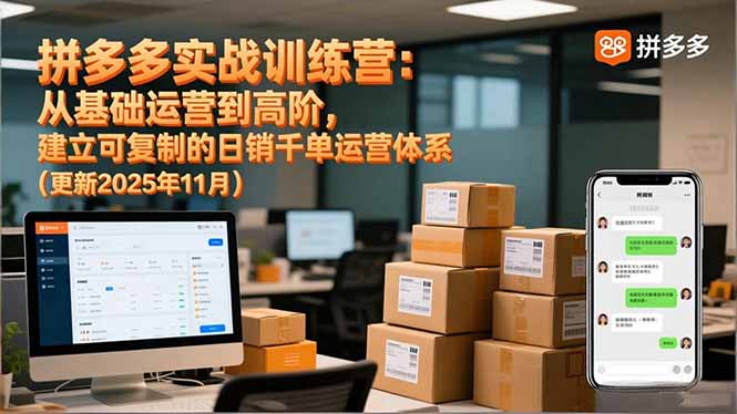 拼多多实战训练营：从基础运营到高阶，建立可复制的日销千单运营体系(更新11月-极客网创
