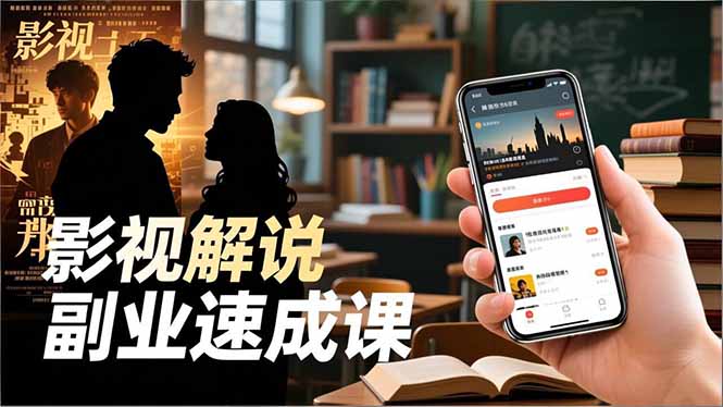 Tk影视解说副业速成课，软件安装、全流程实操、爆款预设，新手两周变现-极客网创