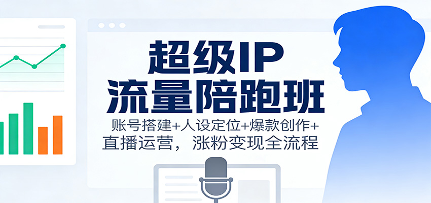 超级IP流量陪跑班:账号搭建+人设定位+爆款创作+直播运营,涨粉变现全流程-极客网创