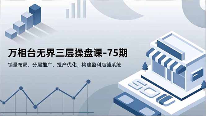 万相台无界三层操盘课-75期,销量布局、分层推广、投产优化,构建盈利店铺系统-极客网创