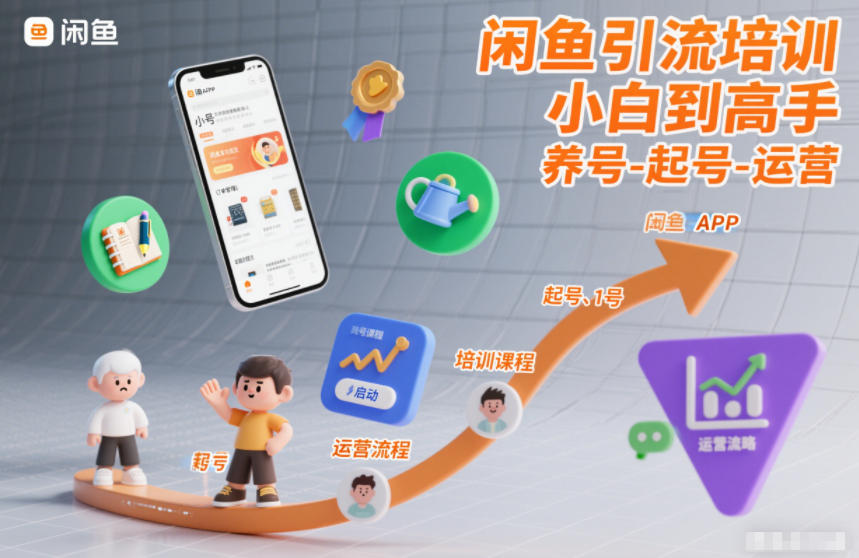 闲鱼引流培训，小白到高手，养号-起号-运营-极客网创