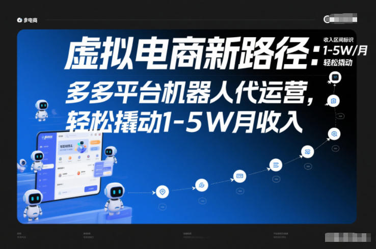 虚拟电商新路径：多多平台机器人代运营，轻松撬动1-5W月收入【揭秘】-极客网创