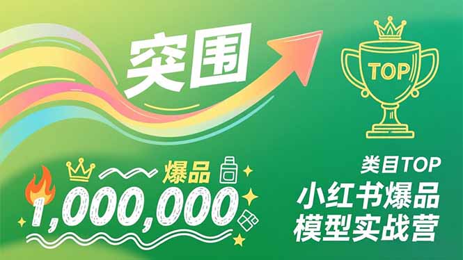 小红书爆品模型实战营，从新品突围到成为类目TOP，可复制路径，打造多个营收百万级爆品-极客网创