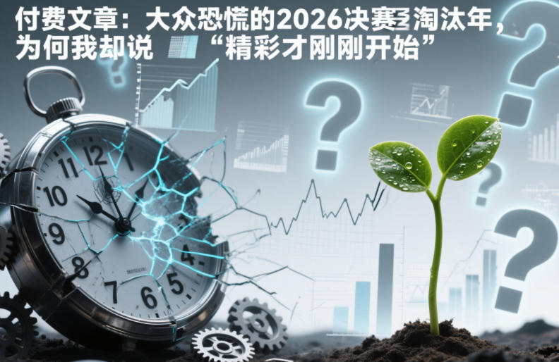 付费文章：大众恐慌的2026决赛淘汰年，为何我却说“精彩才刚刚开始”？-极客网创