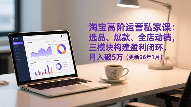 淘宝高阶运营私家课：选品、爆款、全店动销，三模块构建盈利闭环，月入破5万(更新26年1月-极客网创