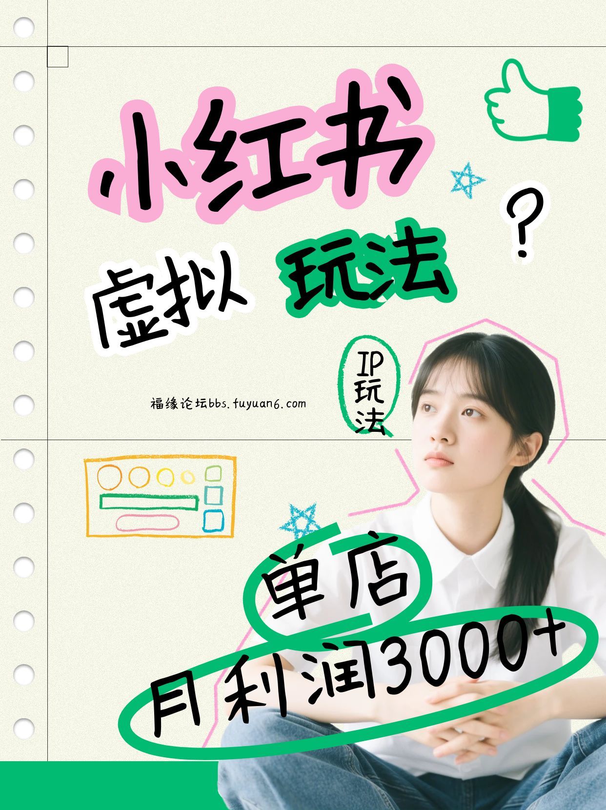 小红书虚拟玩法(铺货流和单品玩法)，单店月利润3000+，IP打法+原创商品(0违规)-极客网创
