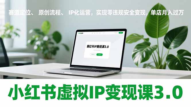 小红书虚拟IP变现课3.0，赛道定位、原创流程、IP化运营，实现零违规安全变现，单店月入过万-极客网创