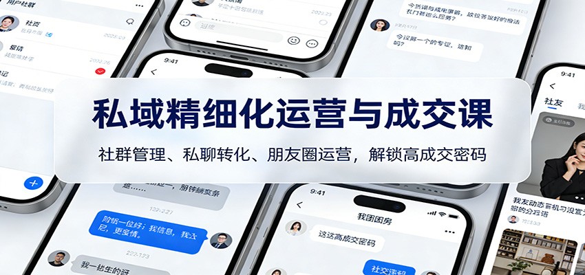 私域精细化运营与成交课：社群管理、私聊转化、朋友圈运营，解锁高成交密码-极客网创