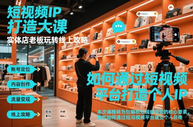 短视频ip打造大课,实体店老板玩转线上攻略-极客网创