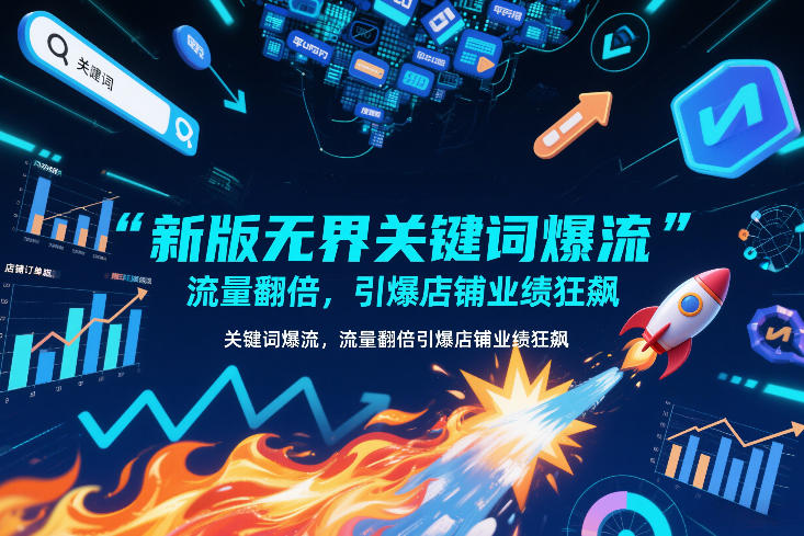 新版无界关键词爆流，流量翻倍，引爆店铺业绩狂飙-极客网创