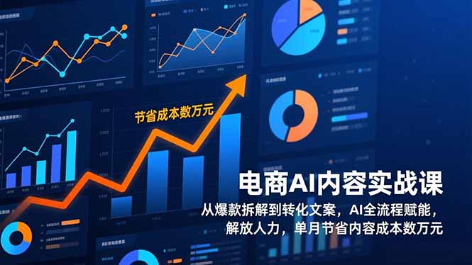 电商AI内容实战课,从爆款拆解到转化文案,AI全流程赋能,解放人力,单月节省内容成本数万元-极客网创