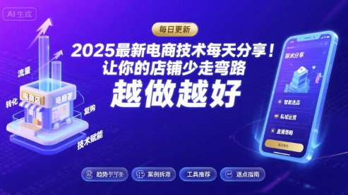 2025最新电商技术每天分享，让你的店铺少走弯路，越做越好(更新26年01月)-极客网创