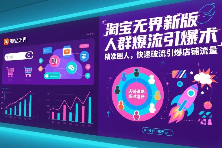 淘宝无界新版人群爆流引爆术，精准圈人，快速破流引爆店铺流量-极客网创