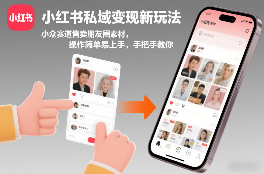 小红书私域变现新玩法，小众赛道售卖朋友圈素材，操作简单易上手，手把手教你-极客网创