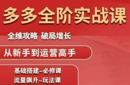 大炮·拼多多全阶实战课程(更新2026)-极客网创