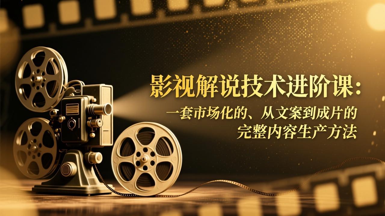 影视解说技术进阶课：一套市场化的、从文案到成片的完整内容生产方法-极客网创