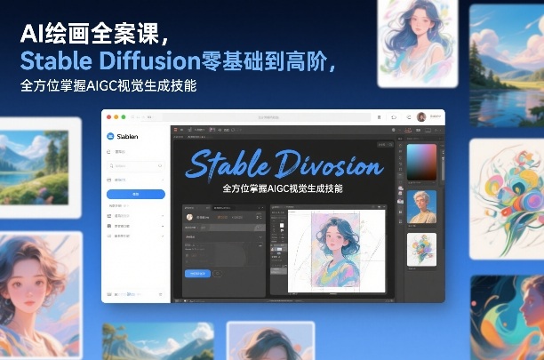 AI绘画全案课，Stable Diffusion零基础到高阶，全方位掌握AIGC视觉生成技能-极客网创