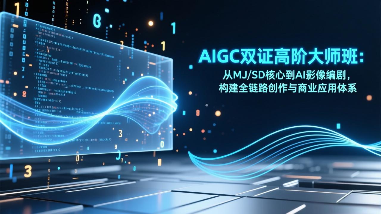 AIGC双证高阶大师班：从MJ/SD核心到AI影像编剧，构建全链路创作与商业应用体系-极客网创