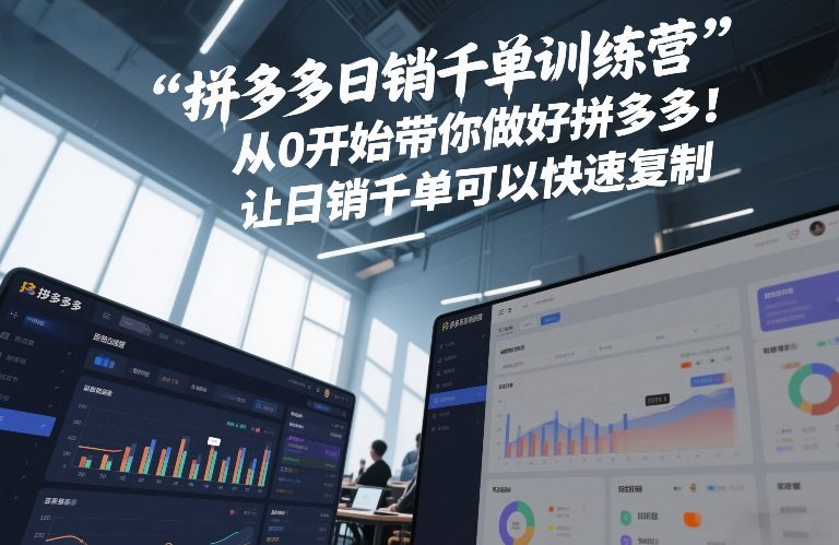 拼多多日销千单训练营，从0开始带你做好拼多多，让日销千单可以快速复制(更新26年1月)-极客网创