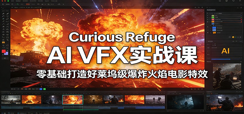 Curious Refuge AI VFX实战课，零基础打造好莱坞级爆炸火焰电影特效-极客网创