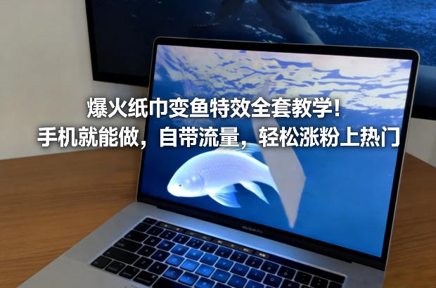 爆火纸巾变鱼特效全套教学！手机就能做，自带流量，轻松涨粉上热门-极客网创