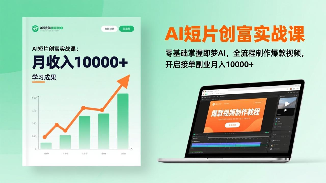 AI短片创富实战课：零基础掌握即梦AI，全流程制作爆款视频，开启接单副业月入10000+(更新-极客网创