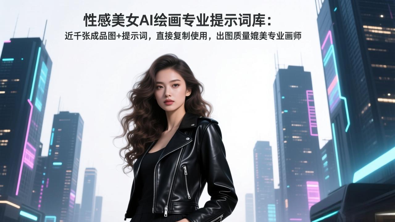 性感美女AI绘画专业提示词库:近千张成品图+提示词,直接复制使用,出图质量媲美专业画师-极客网创